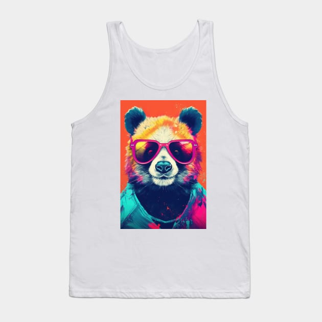 Panda in Pink Sunglasses Tank Top by JensenArtCo